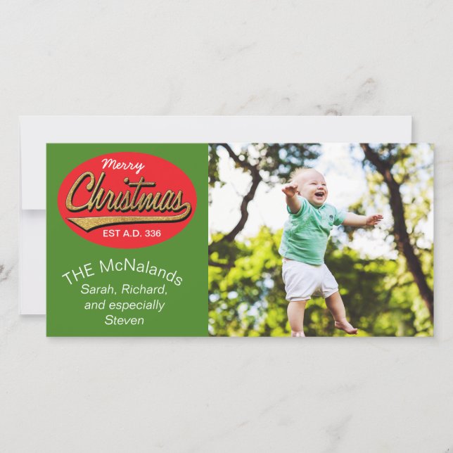 Cartão com fotos Retro "Feliz Natal EST D.336" (Frente)