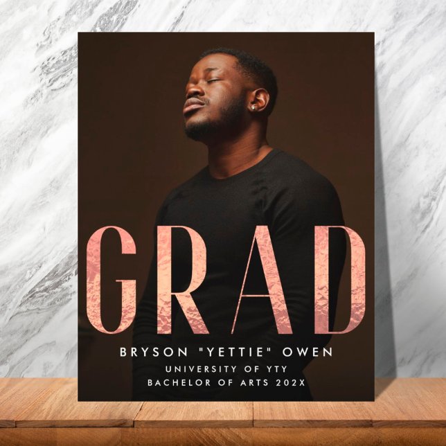 Cartão com fotos Rosa Personalizado de FORMANDO do (Criador carregado)