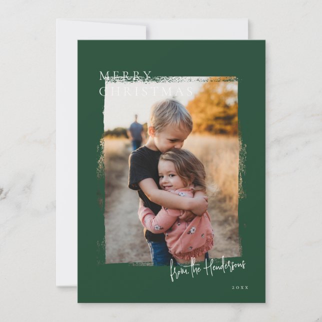 Cartão com fotos Rustic Frame Modern Holiday (Frente)