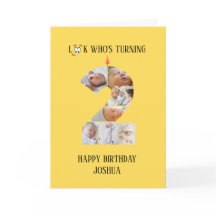 Cartão com fotos segundo aniversário