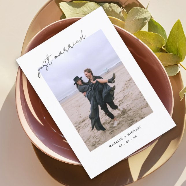 Cartão com fotos Simples de Casamento Elegante rec (Criador carregado)