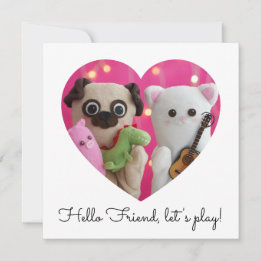 Cartão com fotos Simples E Elegante Do Coração