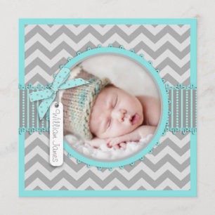 Cartão com fotos SQ-AQ do anúncio do nascimento do