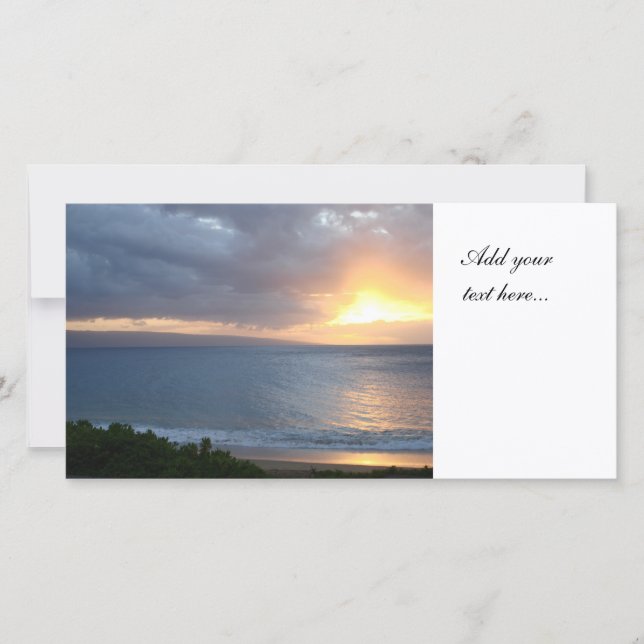 Cartão com fotos Sunset Oceano (Frente)