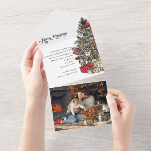 Cartão com fotos tradicional de árvore dobrada de