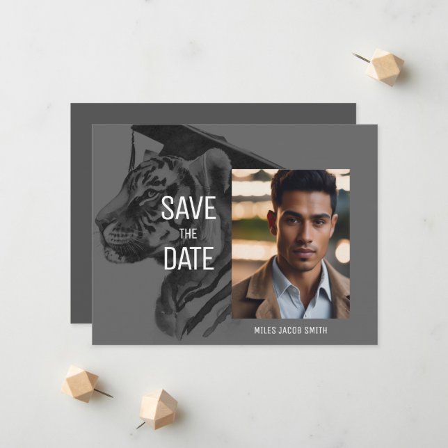 Cartão com fotos Único de Anúncio de Graduação (Frente/Verso In Situ)