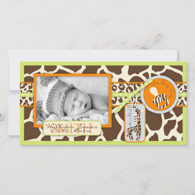Cartão com fotos Verde Safari Boy (Frente)