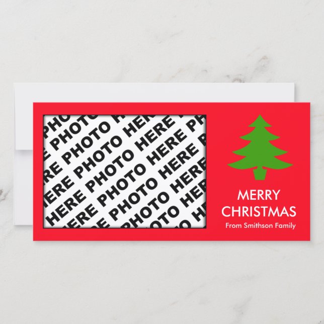 Cartão com fotos Vermelho de Árvore da Família Fel (Frente)