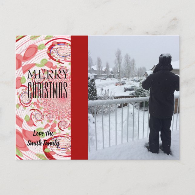 Cartão com fotos Vermelho e Verde (Frente)