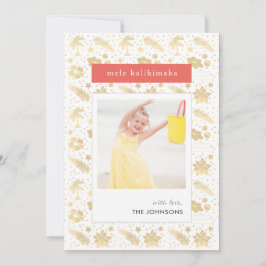 Cartão com fotos Vermelho Natal do Havaí Mele Kali