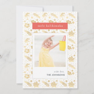 Cartão com fotos Vermelho Natal do Havaí Mele Kali