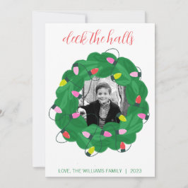 Cartão com fotos Wreath de Natal