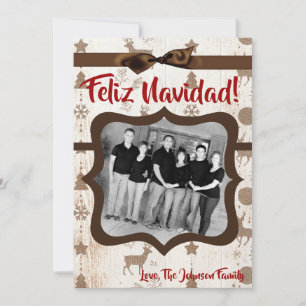 cartão com fotos XMAS Burlap de Natal 5 x 7