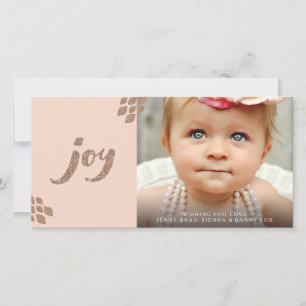 Cartão com fotos Xmas de alegria brilhante de Peac