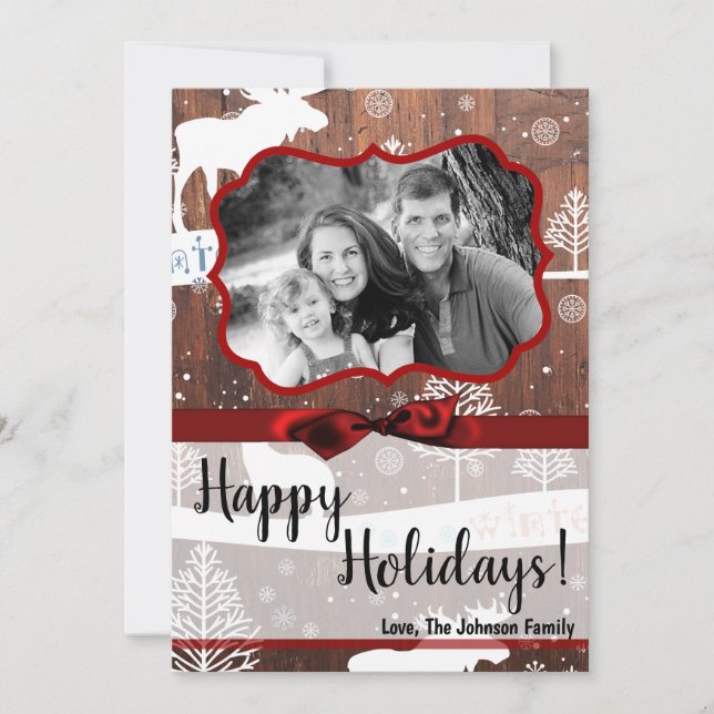 cartão com fotos XMAS de Vinho de Natal - 5x7 (Frente)