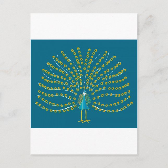 Cartão com ilustração do pavão (Frente)