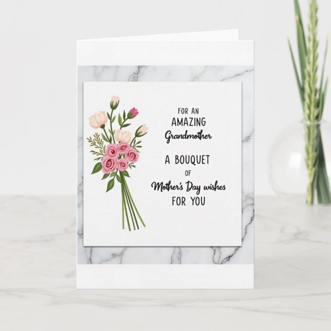 Cartão com Imagem Floral de Mãe Incrível (Frente)