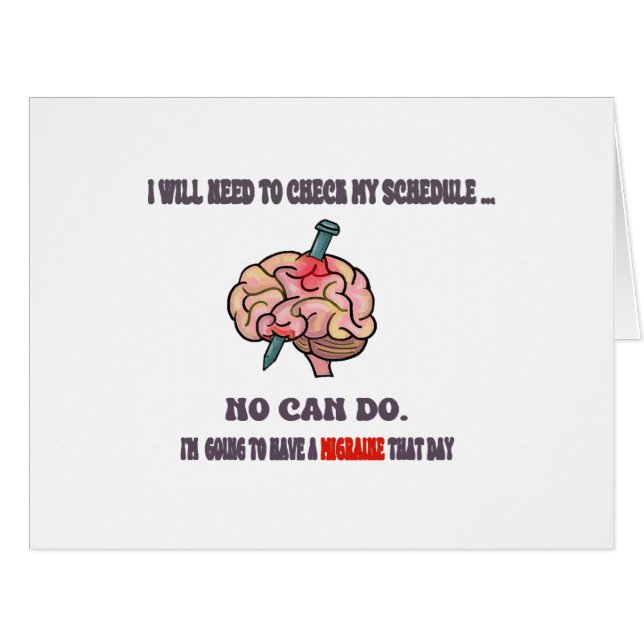 Cartão Com licença para a Enxaqueca! Evitar a interação s (Frente horizontal)