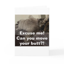 Com Licença? Você pode mover seu bumbum?!, cartão?