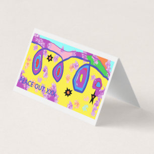 Cartão com mensagem pacífica e design de cor