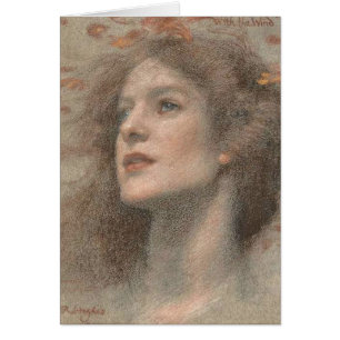 Cartão Com O Vento, O Outono Personificado