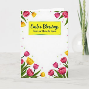 Cartão com Padrão de Bolinhas Florais
