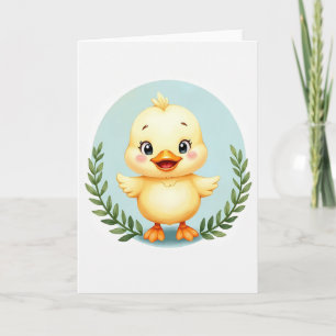 Cartão com Padrão de Círculo do Pássaro Amarelo