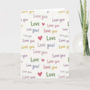 Cartão com Padrão de Coração de Amor Romântico