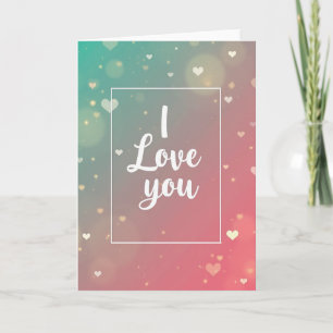 Cartão com Padrão de Corações de Amor Simples
