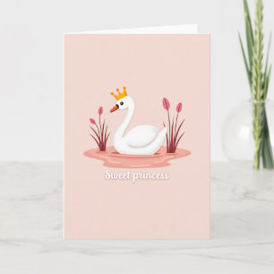 Cartão com Padrão Rosa da Princesa Cisne