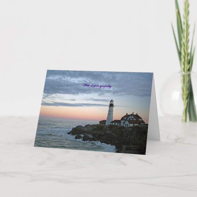 Cartão Com profunda simpatia, sentinela no pôr do sol (Frente)