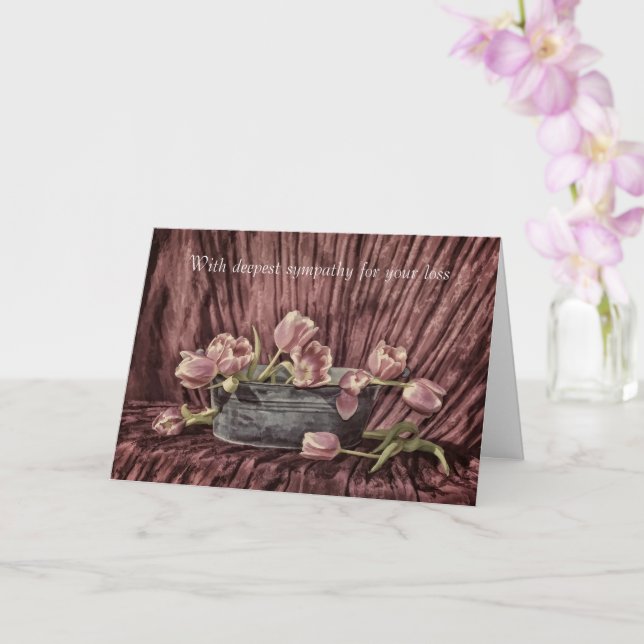 Cartão Com profunda simpatia - Tulipas cor-de-rosa - vida (Orquídea)