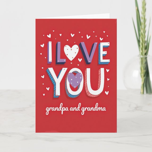 Cartão com Textura de Brilho 'Eu Te Amo' (Frente)