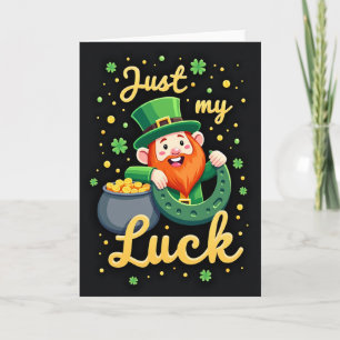 Cartão com Textura de Folha de Ouro Faux Luck