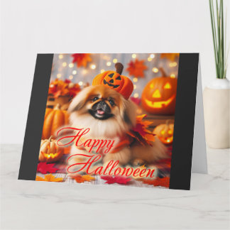 Cartão com um piquenês fofo