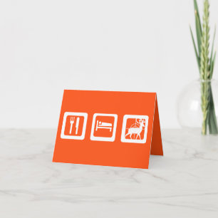 Cartão Coma a Caça do Sono Laranja e Branco