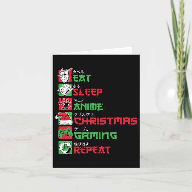 Cartão Coma animação do sono Jogos Natal Pajama X-mas Hol (Frente)