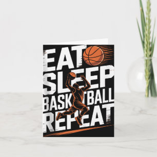 Cartão Coma Basquetebol Dormir Repetir, Jogador, Rapazes,