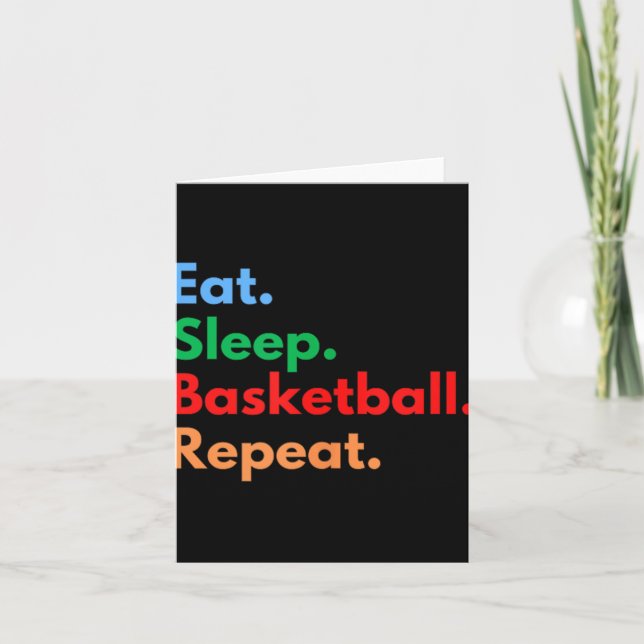 Cartão Coma Basquetebol Repetir Para Jogadores de Basquet (Frente)