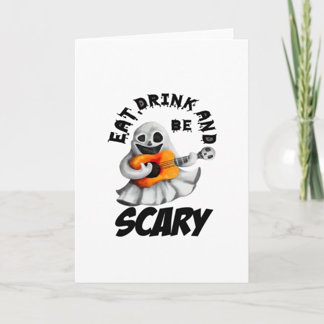 Cartão Coma Beba E Seja Assustado Minimal Limpo (Frente)