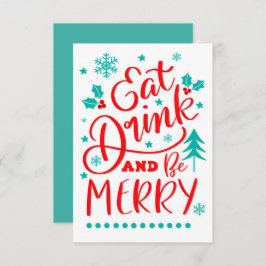 Cartão Coma, beba e seja Feliz