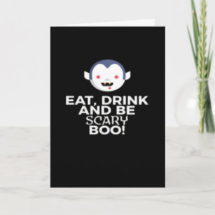 Cartão Coma Beba Espantoso Boo Design Criativo de Hallowe