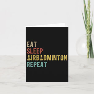 Cartão Coma Dormir Airbadminton Repetir Antigo Badmi Indo