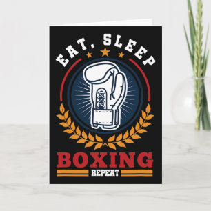 Cartão Coma Dormir Boxe Repetir Mma Kickboxing Boxeador