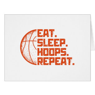 Cartão Coma Dormir Hoops Repetir Cotações Engraçadas de B