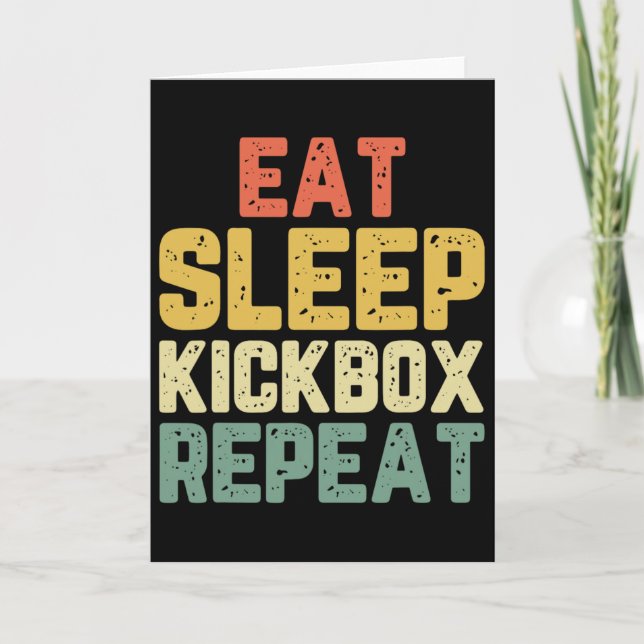 Cartão Coma Dormir Kickbox Repetir Kickboxing Kick Boxing (Frente)