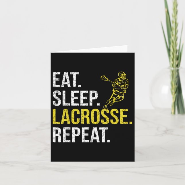 Cartão Coma Dormir Lacrosse Repetir Presentes para Equipe (Frente)