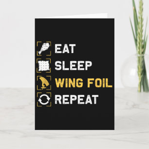 Cartão Coma Dormir Wing Foil Repetir Divertido Wing Surfe