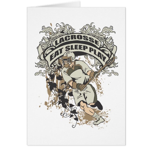 Cartão Coma, durma, jogue o Lacrosse (Frente)