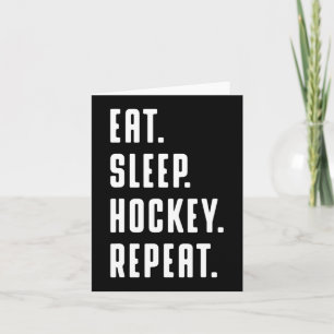 Cartão Coma Hockey Com Sono Repetir Gráfico Engraçado Par
